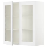 SEKTION Wall cabinet with 2 glass doors, white/Axstad matt white, 91x37x102 cm