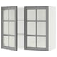 Option: SEKTION Wall cabinet with 2 glass doors, white/Bodbyn grey, 91x37x76 cm