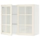 SEKTION Wall cabinet with 2 glass doors, white/Bodbyn off-white, 91x37x76 cm