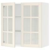 SEKTION Wall cabinet with 2 glass doors, white/Bodbyn off-white, 76x37x76 cm