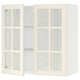 SEKTION Wall cabinet with 2 glass doors, white/Bodbyn off-white, 76x37x76 cm