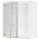 SEKTION Wall cabinet with 2 glass doors, white/Hejsta white clear glass, 91x37x102 cm