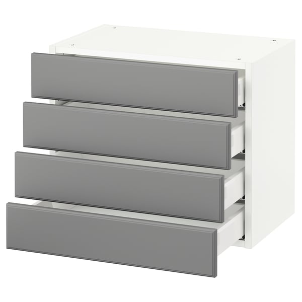 SEKTION Wall cabinet with 4 drawers, white Maximera/Bodbyn grey, 61x37x51 cm