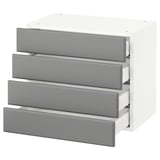 SEKTION Wall cabinet with 4 drawers, white Maximera/Bodbyn grey, 61x37x51 cm