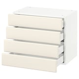 SEKTION Wall cabinet with 4 drawers, white Maximera/Bodbyn off-white, 61x37x51 cm