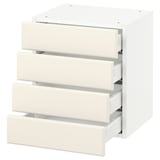 SEKTION Wall cabinet with 4 drawers, white Maximera/Bodbyn off-white, 46x37x51 cm