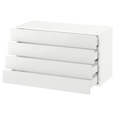 SEKTION Wall cabinet with 4 drawers, white Maximera/Ringhult white, 91x37x51 cm