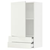 SEKTION Wall cabinet with door/2 drawers, white/Vallstena white, 61x37x102 cm