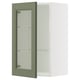 SEKTION Wall cabinet with glass door, white/Axstad grey-green, 46x37x76 cm