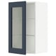 SEKTION Wall cabinet with glass door, white Axstad/matt blue, 46x37x76 cm