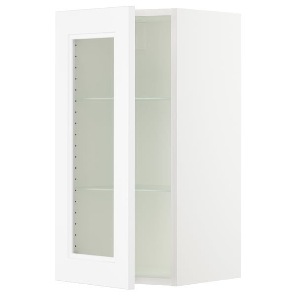 SEKTION Wall cabinet with glass door, white/Axstad matt white, 38x37x76 cm