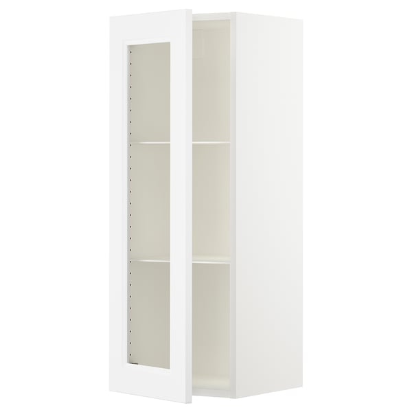 SEKTION Wall cabinet with glass door, white/Axstad matt white, 38x37x102 cm