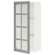 SEKTION Wall cabinet with glass door, white/Bodbyn grey, 46x37x102 cm