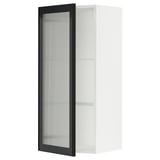 SEKTION Wall cabinet with glass door, white/Hejsta anthracite reeded glass, 46x37x102 cm