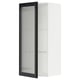 SEKTION Wall cabinet with glass door, white/Hejsta anthracite reeded glass, 46x37x102 cm