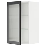 SEKTION Wall cabinet with glass door, white/Hejsta anthracite reeded glass, 46x37x76 cm