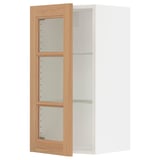 SEKTION Wall cabinet with glass door, white/Vedhamn oak, 38x37x76 cm