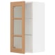 SEKTION Wall cabinet with glass door, white/Vedhamn oak, 38x37x76 cm