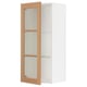 SEKTION Wall cabinet with glass door, white/Vedhamn oak, 46x37x102 cm