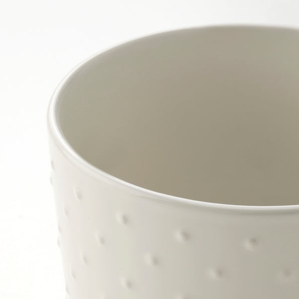 SESAMFRÖN Plant pot, in/outdoor off-white, 12 cm