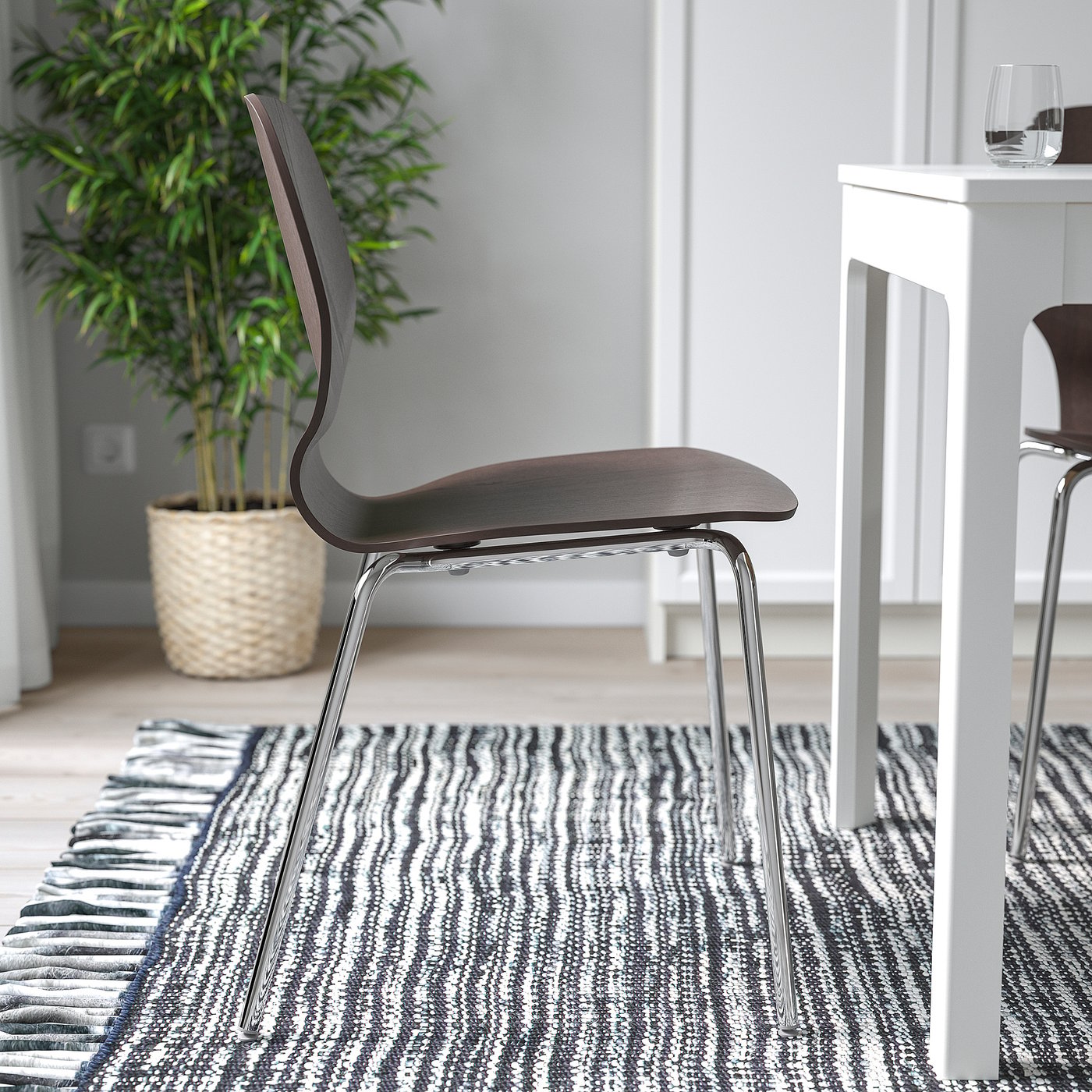 SIGTRYGG chair, dark brown/Sefast chrome-plated - IKEA