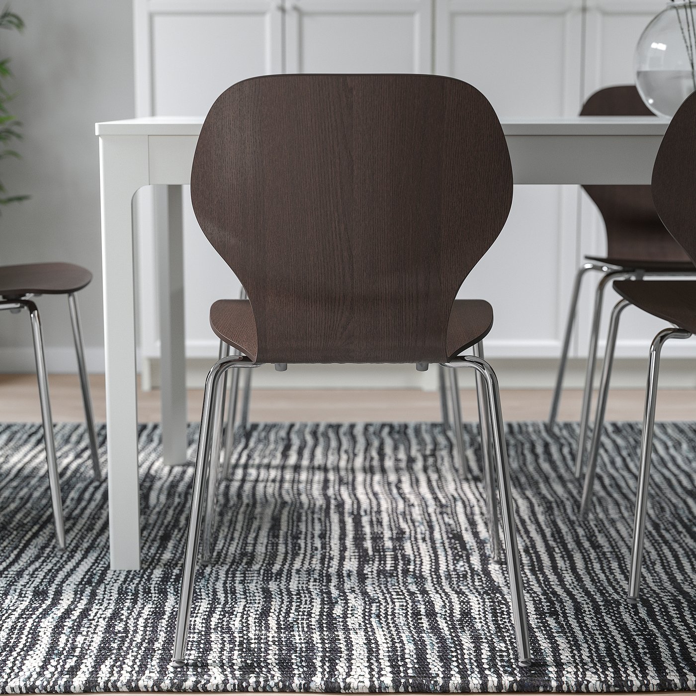 SIGTRYGG chair, dark brown/Sefast chrome-plated - IKEA