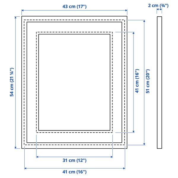SILVERHÖJDEN Frame, silver-colour, 41x51 cm