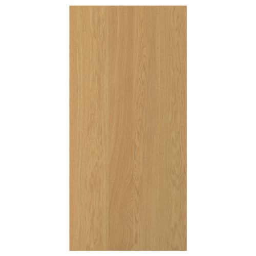 SINARP oak veneer door, natural wood grain, rectangular, with solid oak edge, durable design.