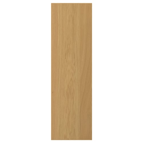 SINARP oak wooden door in natural shade, solid wood edge, square shape.