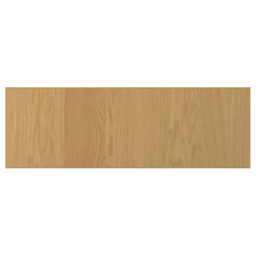 SINARP oak-wood cabinet door. Rectangular, natural wood colour with veneer and solid oak edges.