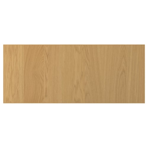 A rectangular wooden surface. It has a light brown colour and a smooth finish. The material is oak veneer.