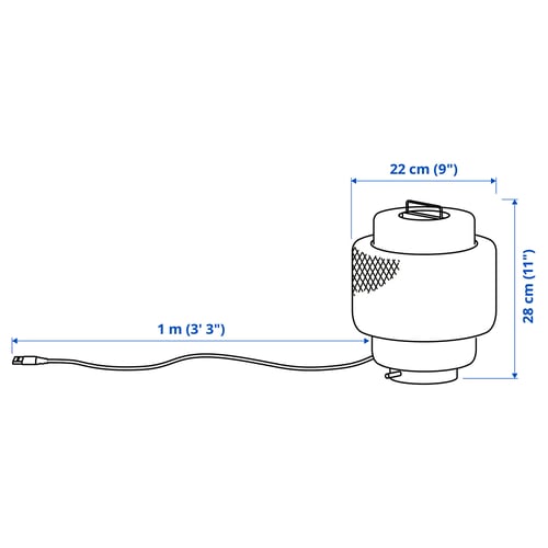 Illustration with measurements for the product: SINNERLIG.