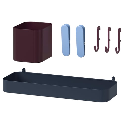 SKÅDIS 7-piece accessories set, multicolour