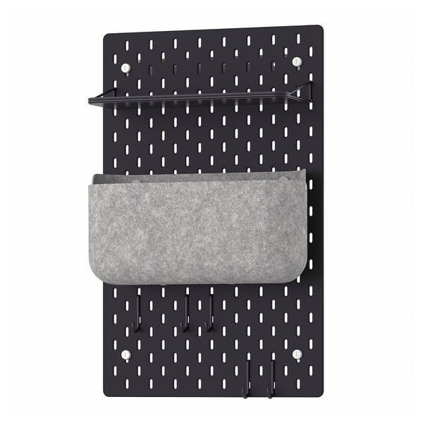 SKÅDIS Pegboard combination, black, 36x56 cm