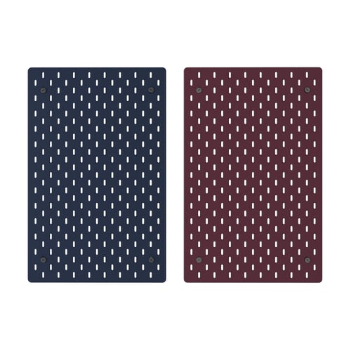 SKÅDIS Pegboard, double sided/dark grey-blue dark lilac-red, 36x56 cm