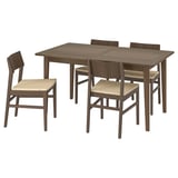 SKANSNÄS / SKANSNÄS Table and 4 chairs, brown beech/brown beech, 150/205 cm