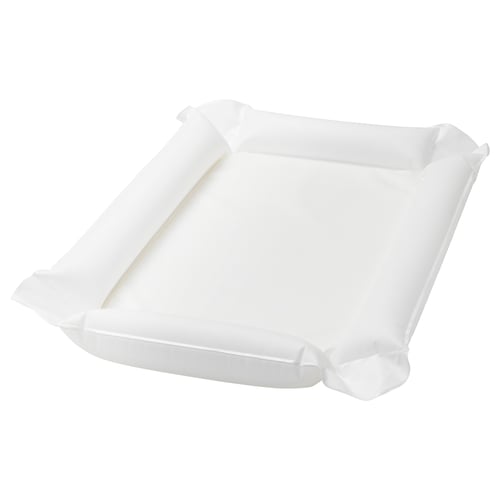 SKÖTSAM white inflatable baby changing mat, rectangular with soft sides, made of safe plastic.