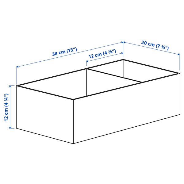 SKUBB Box, set of 3, white, 20x38x12 cm