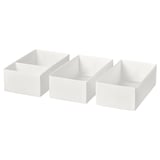 SKUBB Box, set of 3, white, 20x38x12 cm