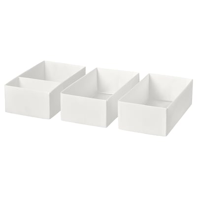 SKUBB Box, set of 3, white, 20x38x12 cm
