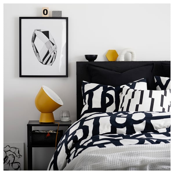 Skuggbracka Duvet Cover And Pillowcase S White Black Full Queen Double Queen Ikea