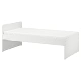 SLÄKT Bed frame with slatted bed base, white, Twin