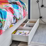 SLÄKT Underbed with storage, white, Twin