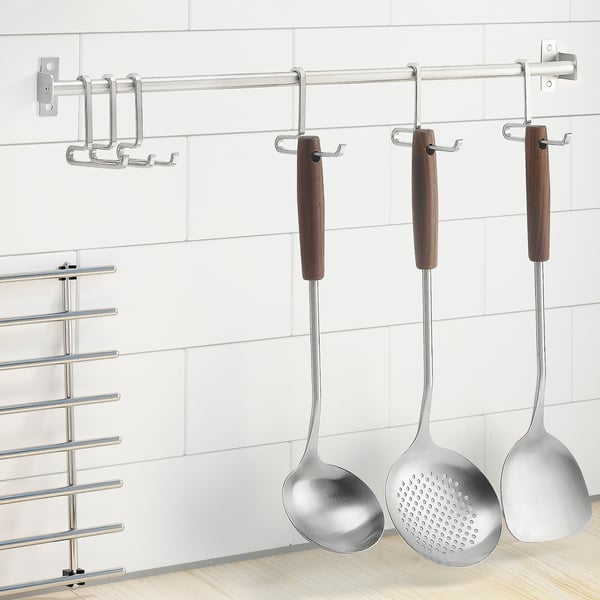SLITSTARK Spatula, stainless steel/walnut