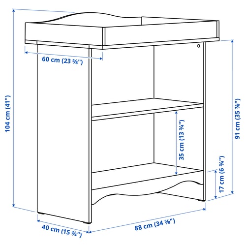 Illustration with measurements for the product: SMÅGÖRA.