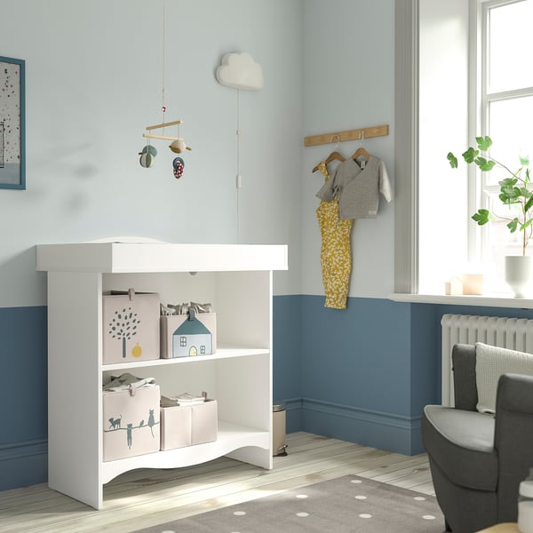 SMÅGÖRA Changing table/bookshelf, white
