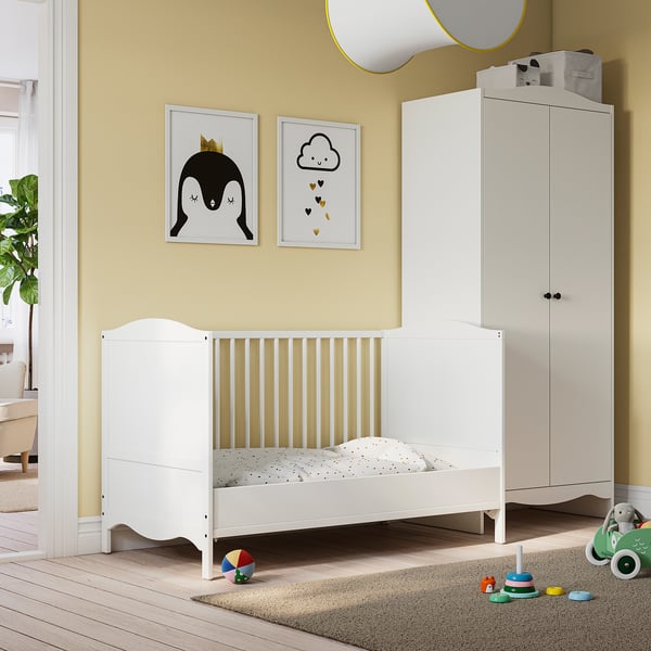 SMÅGÖRA Cot, white, 70x132 cm