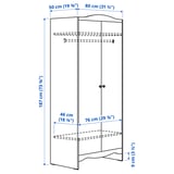 SMÅGÖRA Wardrobe, white, 80x50x187 cm