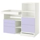 Option: SMÅSTAD / UPPFÖRA Changing table, white lilac/with bookcase, 150x80x136 cm
