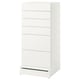 SMÅSTAD / UPPFÖRA Chest of 6 drawers, white/white, 60x65x136 cm